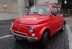 affitto Fiat 500 rossa matrimonio roma